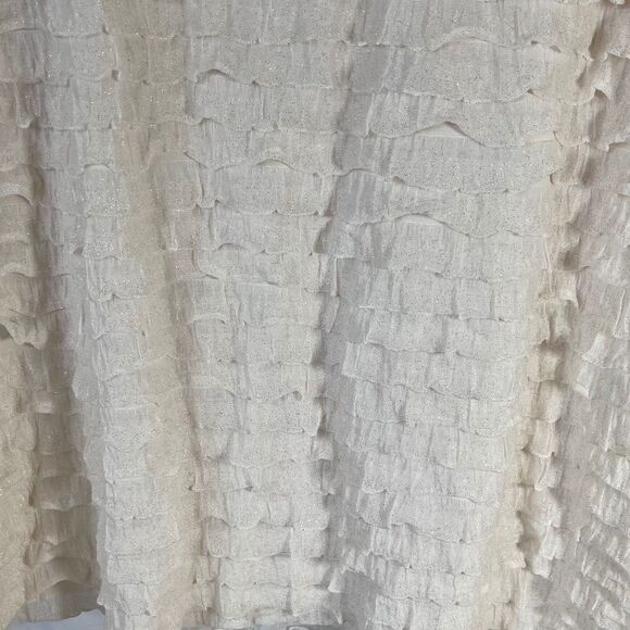 Free People Ivory Horizontal Ruffle Mini Dress Sz M - Picture 9 of 9